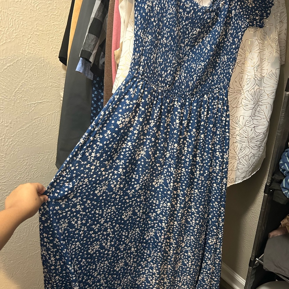 Floral Blue Women's Dress